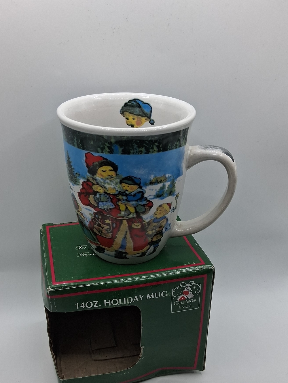Holiday Family Ceramic Coffee Mug - White/Blue